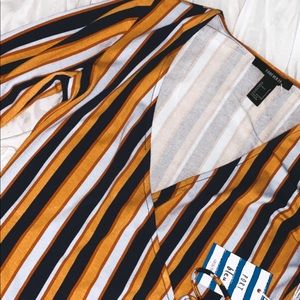 Strip criss cross shirt